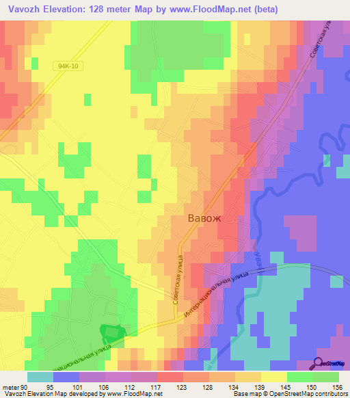 Vavozh,Russia Elevation Map