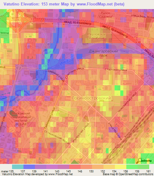 Vatutino,Russia Elevation Map