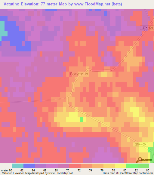 Vatutino,Russia Elevation Map