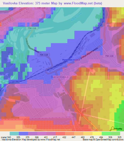 Vasilovka,Russia Elevation Map