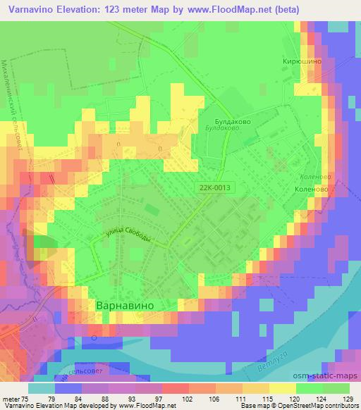 Varnavino,Russia Elevation Map