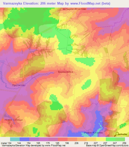 Varmazeyka,Russia Elevation Map