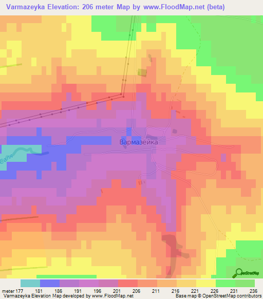 Varmazeyka,Russia Elevation Map