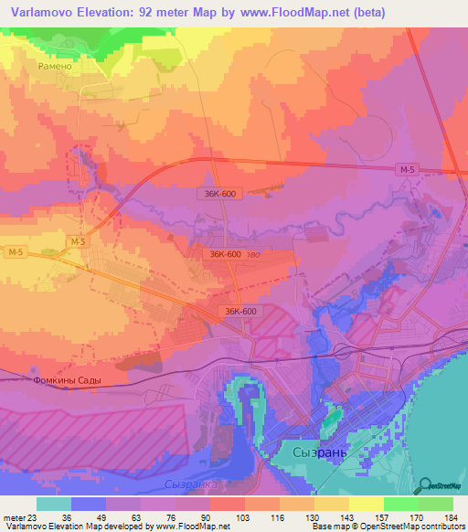 Varlamovo,Russia Elevation Map