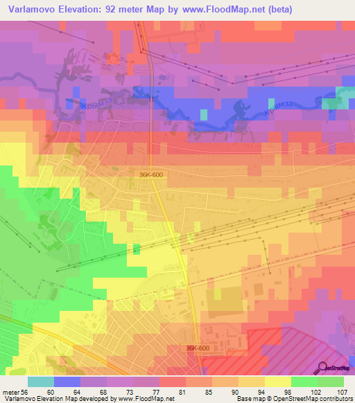 Varlamovo,Russia Elevation Map