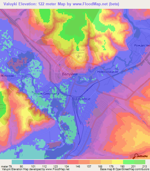 Valuyki,Russia Elevation Map