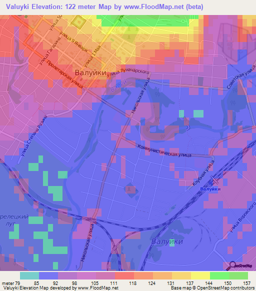 Valuyki,Russia Elevation Map