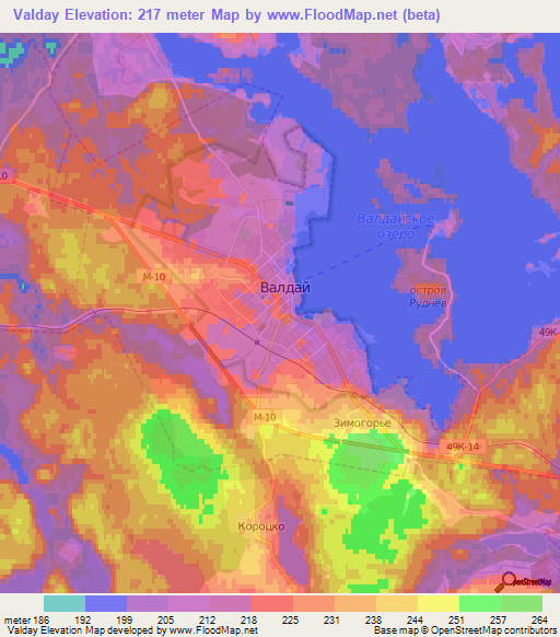 Valday,Russia Elevation Map