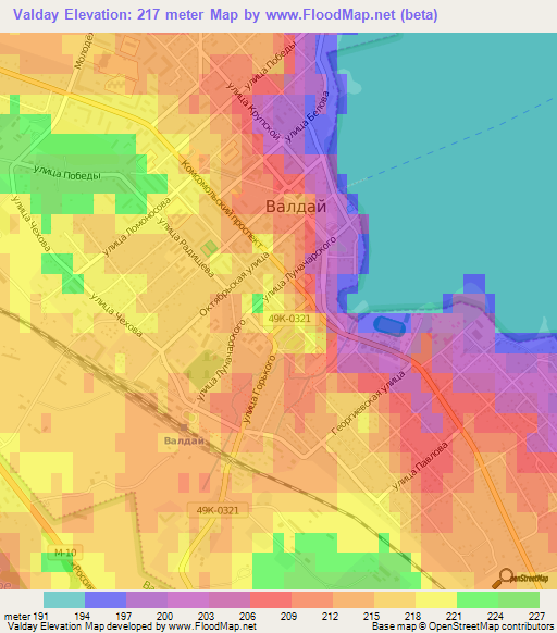 Valday,Russia Elevation Map