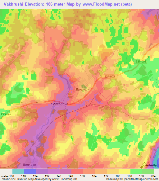 Vakhrushi,Russia Elevation Map