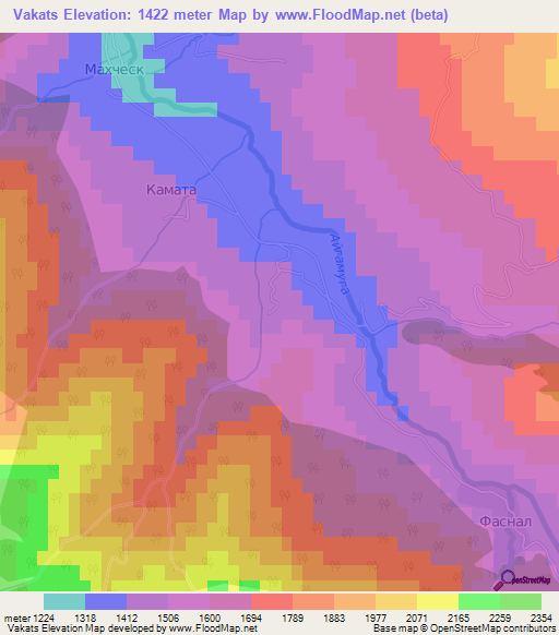 Vakats,Russia Elevation Map