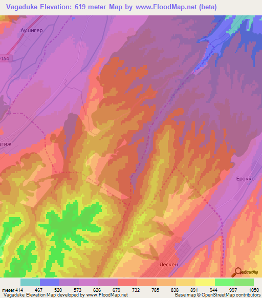 Vagaduke,Russia Elevation Map