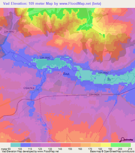 Vad,Russia Elevation Map