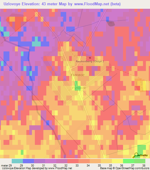 Uzlovoye,Russia Elevation Map