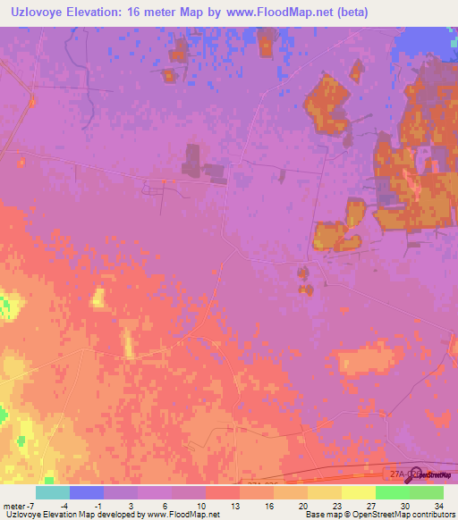 Uzlovoye,Russia Elevation Map