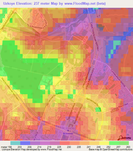 Uzkoye,Russia Elevation Map