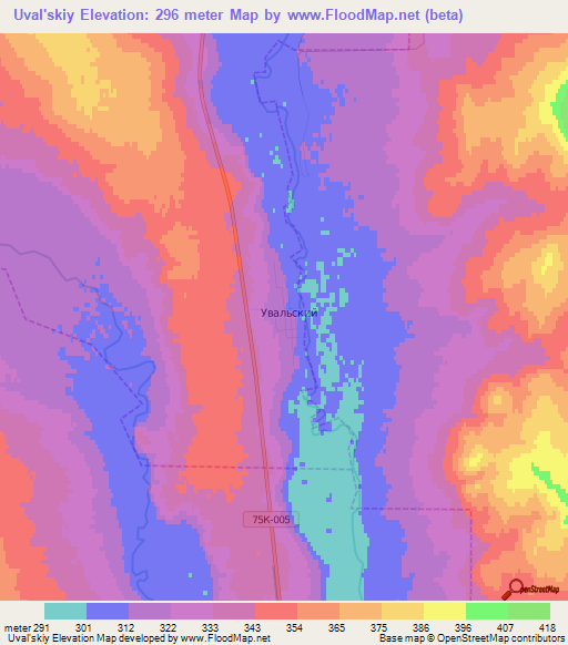 Uval'skiy,Russia Elevation Map
