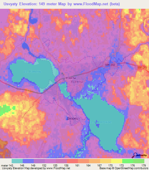 Usvyaty,Russia Elevation Map