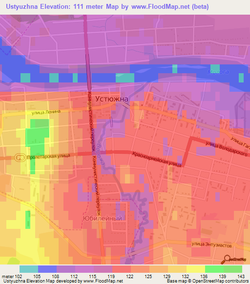 Ustyuzhna,Russia Elevation Map