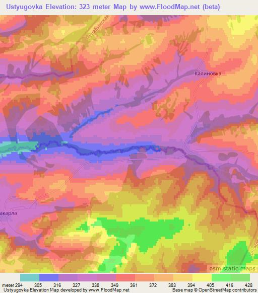 Ustyugovka,Russia Elevation Map