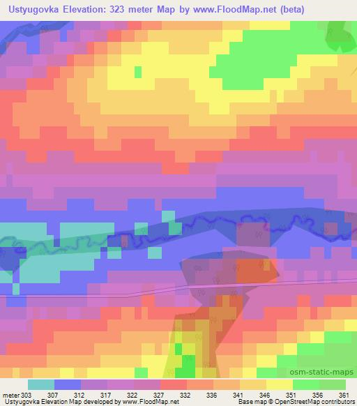 Ustyugovka,Russia Elevation Map