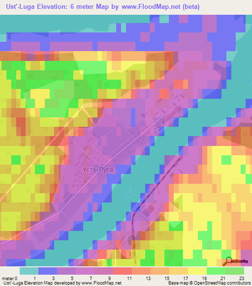 Ust'-Luga,Russia Elevation Map