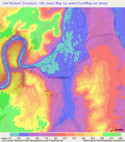 Ust'-Kishert',Russia Elevation Map