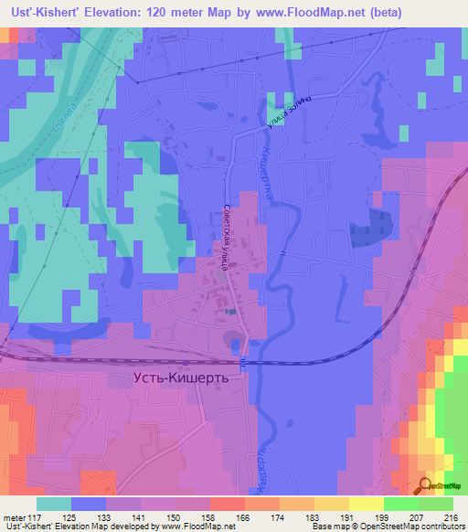 Ust'-Kishert',Russia Elevation Map