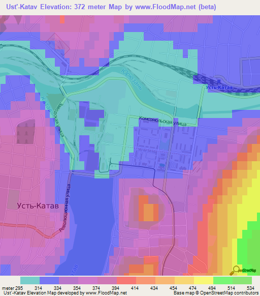 Ust'-Katav,Russia Elevation Map