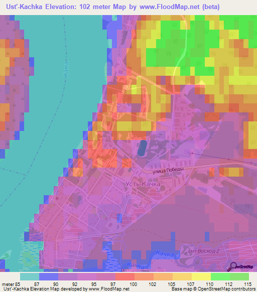 Ust'-Kachka,Russia Elevation Map