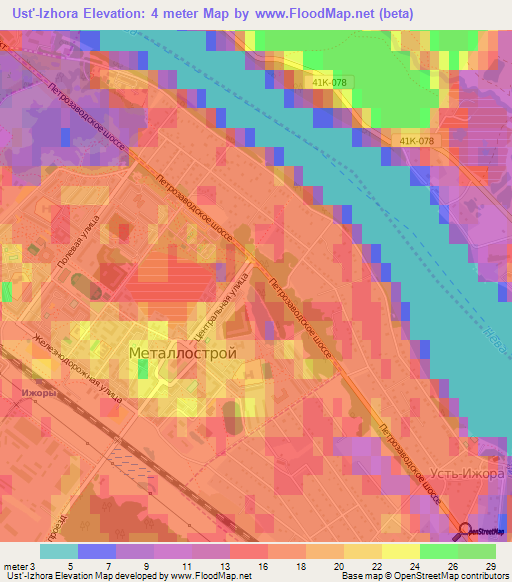 Ust'-Izhora,Russia Elevation Map