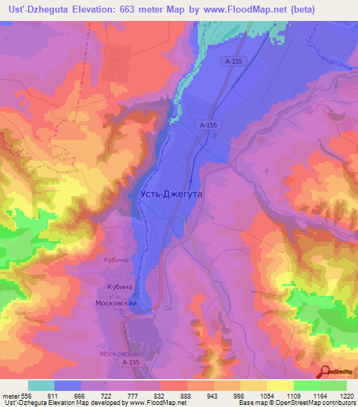 Ust'-Dzheguta,Russia Elevation Map