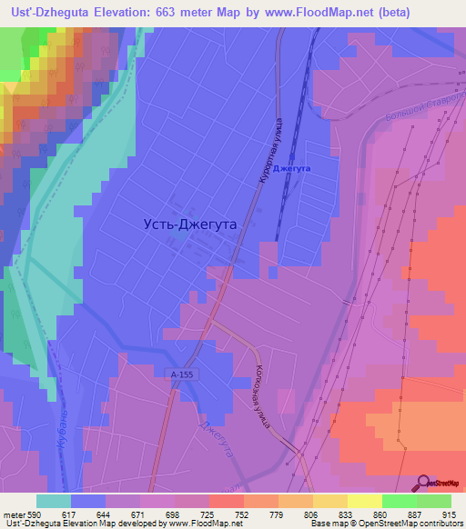 Ust'-Dzheguta,Russia Elevation Map