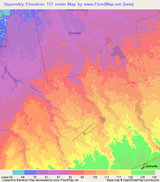 Uspenskiy,Russia Elevation Map