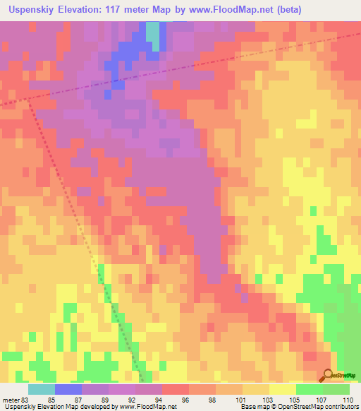 Uspenskiy,Russia Elevation Map