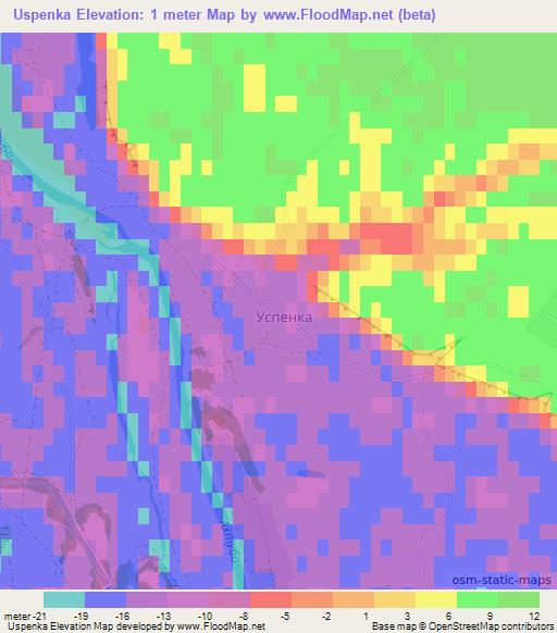 Uspenka,Russia Elevation Map