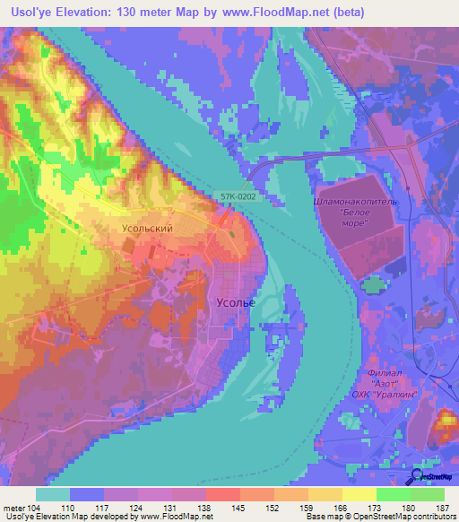 Usol'ye,Russia Elevation Map