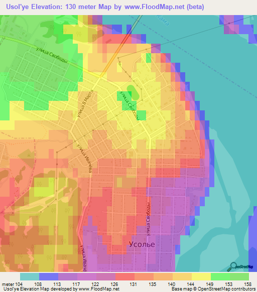 Usol'ye,Russia Elevation Map