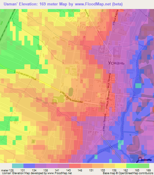 Usman',Russia Elevation Map