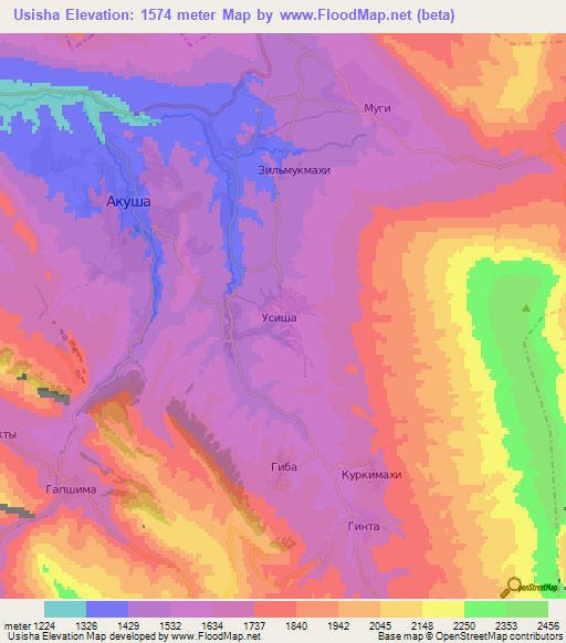 Usisha,Russia Elevation Map