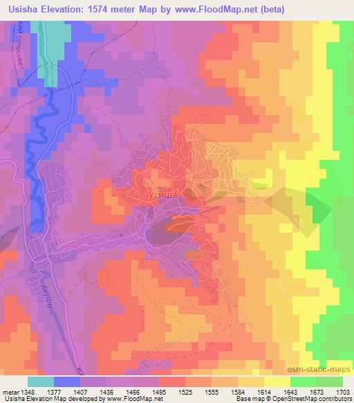 Usisha,Russia Elevation Map