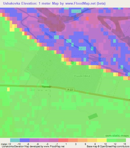 Ushakovka,Russia Elevation Map