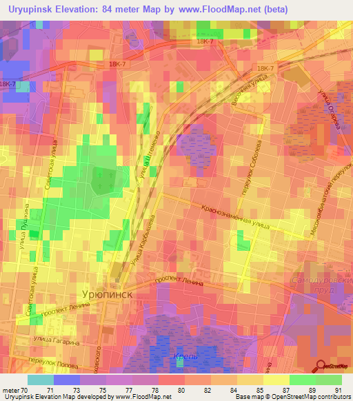 Uryupinsk,Russia Elevation Map