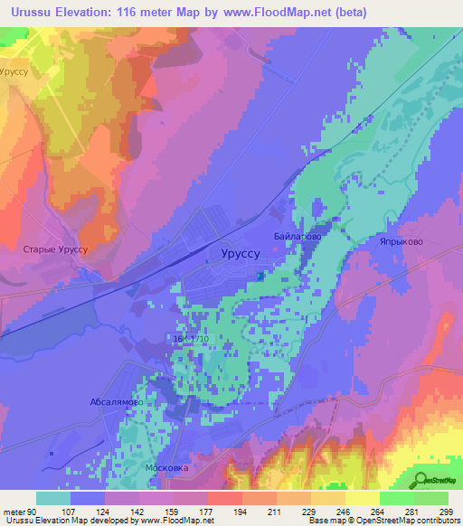 Urussu,Russia Elevation Map