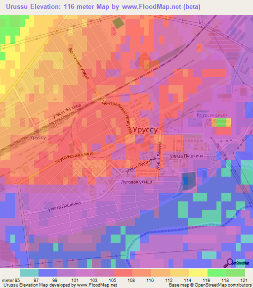 Urussu,Russia Elevation Map