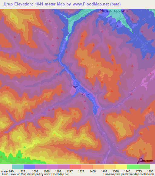 Urup,Russia Elevation Map