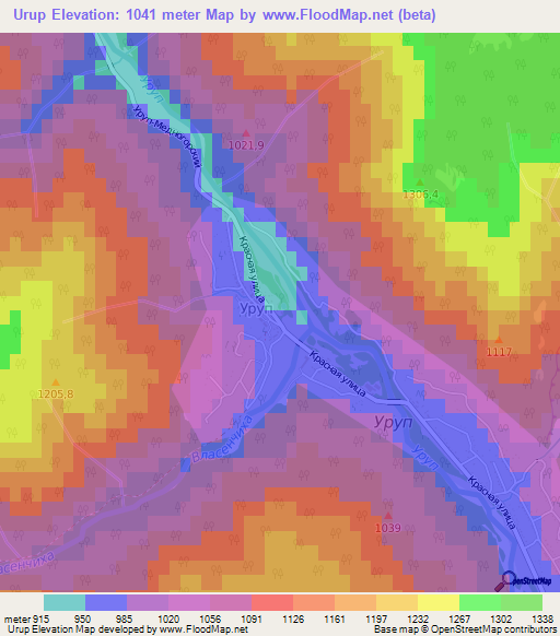 Urup,Russia Elevation Map