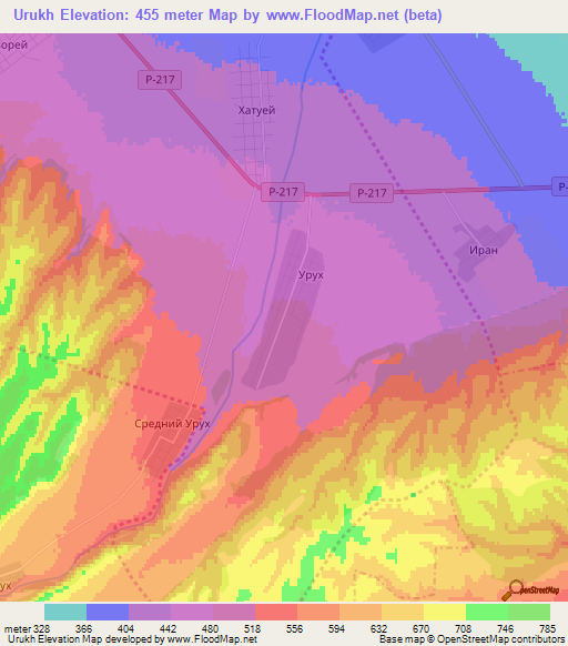 Urukh,Russia Elevation Map