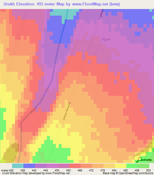 Urukh,Russia Elevation Map