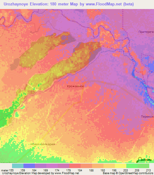 Urozhaynoye,Russia Elevation Map